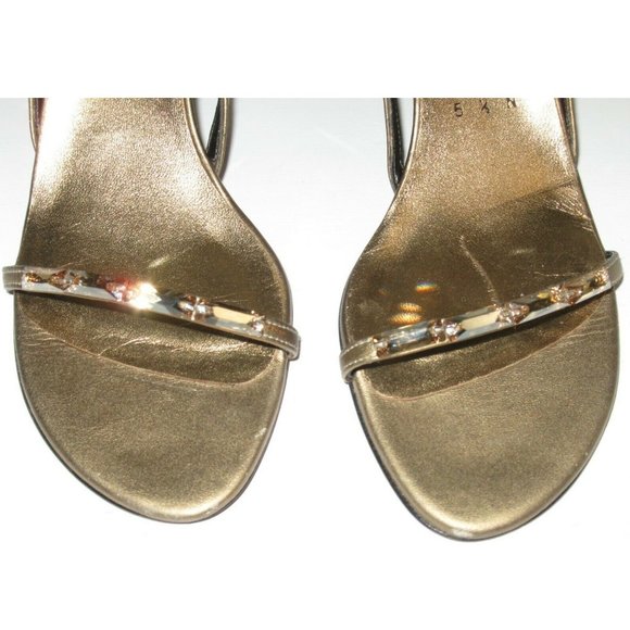 Size 5.5N Stuart Weitzman Champagne Crystal Heels - Picture 7 of 8